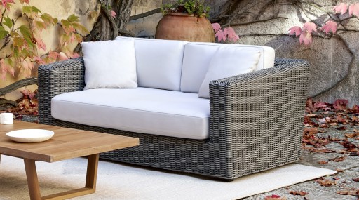 Canapea exterior Point Heritage cu 2 locuri  structura aluminiu  cadru gri  textil gri G2 1252