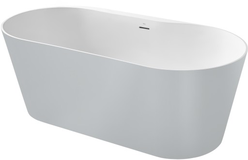 Cada ovala freestanding Roca Raina 159x75cm  Stonex  ventil click-clack  gri perla