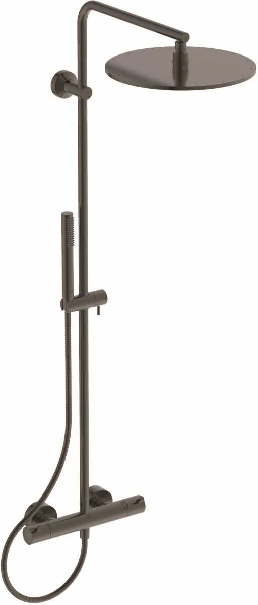 Coloana de dus Ideal Standard Ceratherm T125 cu baterie termostatata si palarie Round 300mm  gri