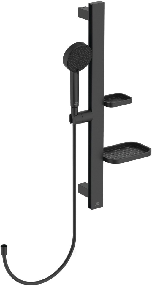 Set de dus Ideal Standard IdealRain Alu+ cu para de dus  furtun 175cm si bara de dus 60cm  negru