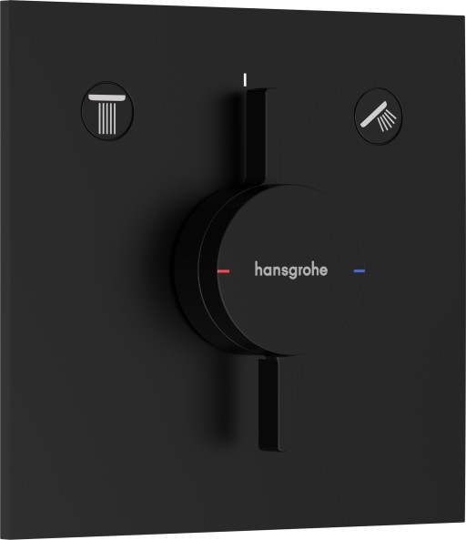 Baterie cada - dus Hansgrohe DuoTurn E cu doua functii  montaj incastrat  necesita corp ingropat  negru mat