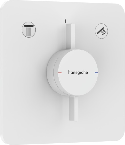 Baterie cada - dus Hansgrohe DuoTurn Q cu doua functii  montaj incastrat  necesita corp ingropat  alb mat