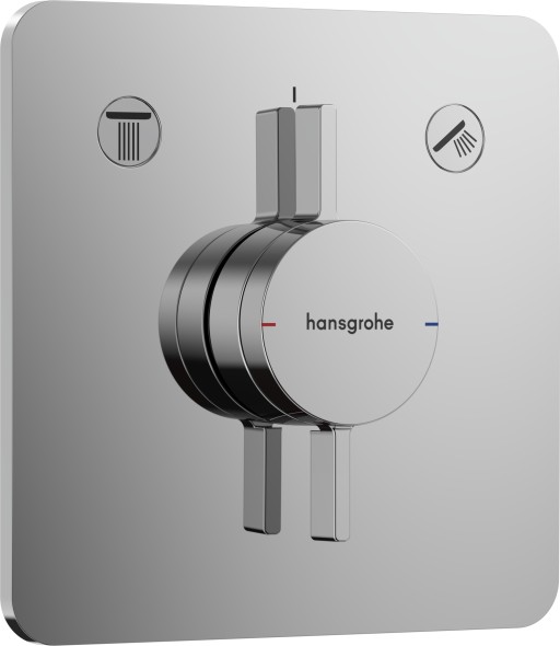 Baterie cada - dus Hansgrohe DuoTurn Q cu doua functii  montaj incastrat  necesita corp ingropat  crom