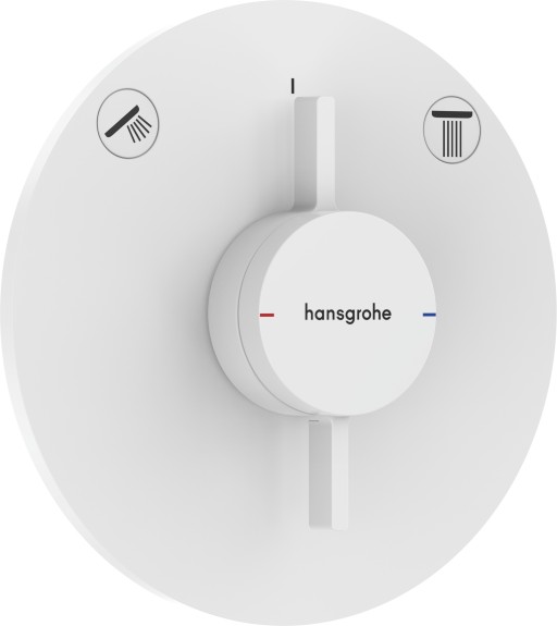 Baterie cada - dus Hansgrohe DuoTurn S cu doua functii  montaj incastrat  necesita corp ingropat  alb mat