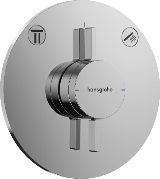 Baterie cada - dus Hansgrohe DuoTurn S cu doua functii  montaj incastrat  necesita corp ingropat  crom