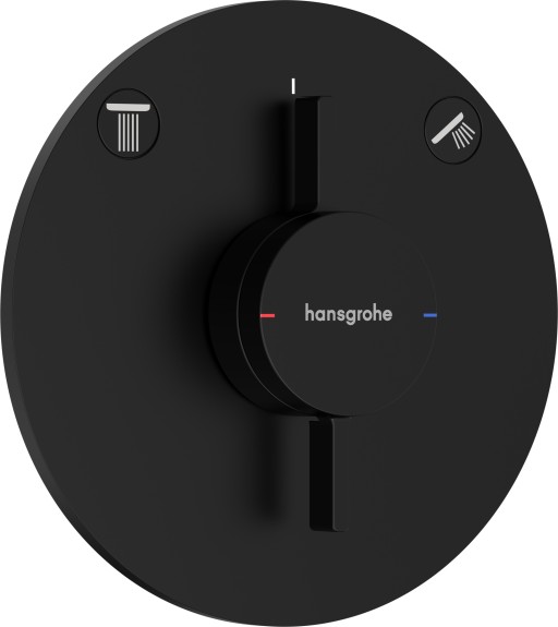 Baterie cada - dus Hansgrohe DuoTurn S cu doua functii  montaj incastrat  necesita corp ingropat  negru mat
