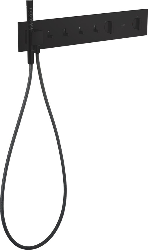Baterie cada - dus termostatata Axor ShowerComposition 610/110 cu 4 functii  montaj incastrat  necesita corp ingropat  negru mat