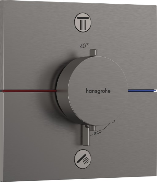 Baterie cada - dus termostatata Hansgrohe ShowerSelect Comfort E cu 2 functii  montaj incastrat  necesita corp ingropat  negru periat