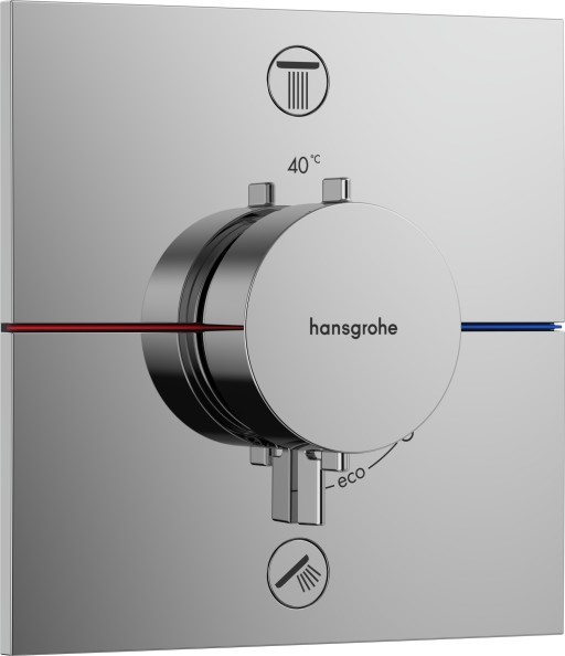 Baterie cada - dus termostatata Hansgrohe ShowerSelect Comfort E cu 2 functii  montaj incastrat  necesita corp ingropat  crom