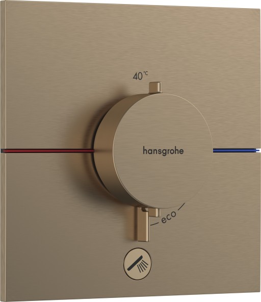Baterie dus termostatata Hansgrohe ShowerSelect Comfort E cu montaj incastrat  necesita corp ingropat  bronz periat