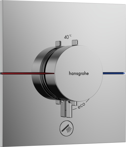 Baterie dus termostatata Hansgrohe ShowerSelect Comfort E cu montaj incastrat  necesita corp ingropat  crom