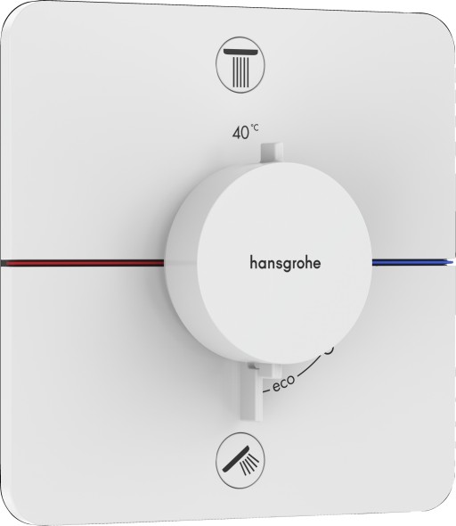 Baterie cada - dus termostatata Hansgrohe ShowerSelect Comfort Q cu 2 functii  montaj incastrat  necesita corp ingropat  alb mat