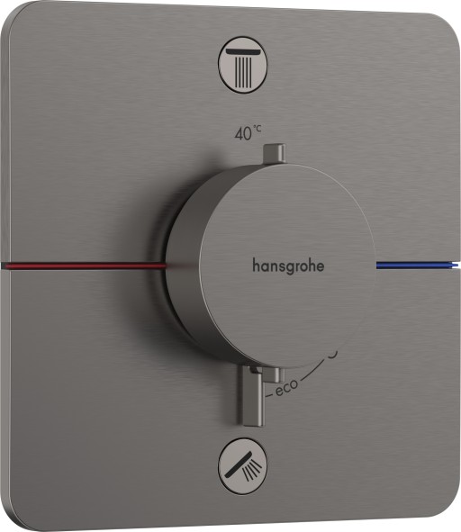 Baterie cada - dus termostatata Hansgrohe ShowerSelect Comfort Q cu 2 functii  montaj incastrat  necesita corp ingropat  negru periat