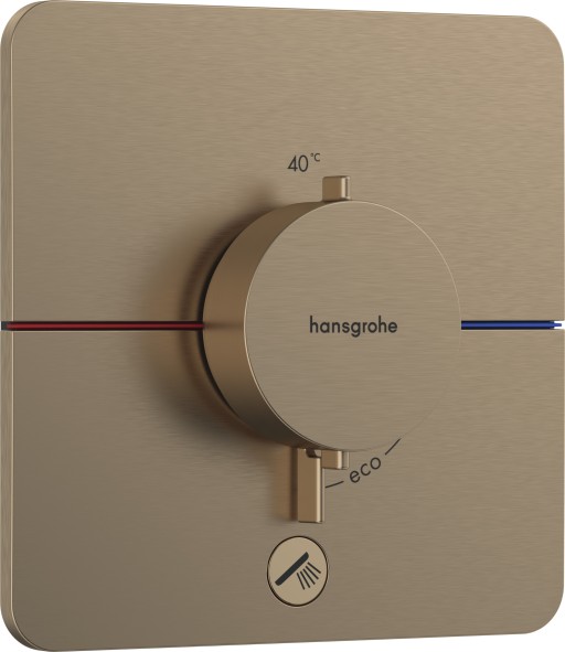Baterie dus termostatata Hansgrohe ShowerSelect Comfort Q cu montaj incastrat  necesita corp ingropat  bronz periat