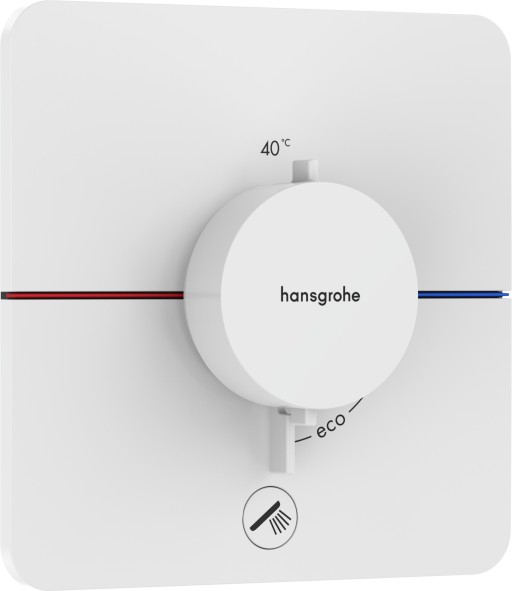 Baterie cada - dus termostatata Hansgrohe ShowerSelect Comfort Q cu montaj incastrat  necesita corp ingropat  alb mat