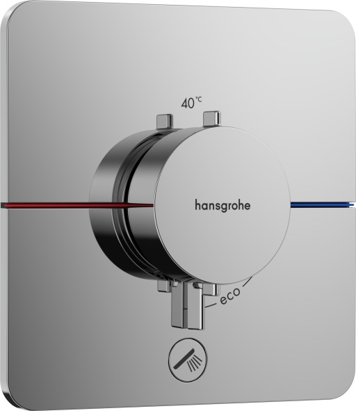 Baterie dus termostatata Hansgrohe ShowerSelect Comfort Q cu montaj incastrat  necesita corp ingropat  crom