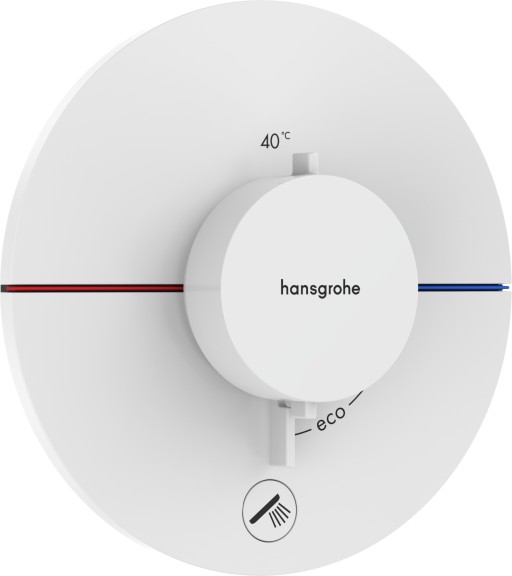 Baterie cada - dus termostatata Hansgrohe ShowerSelect Comfort S cu montaj incastrat  necesita corp ingropat  alb mat