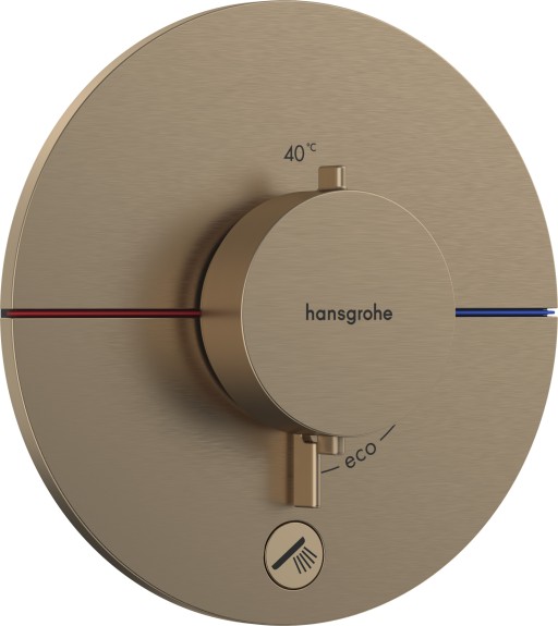 Baterie dus termostatata Hansgrohe ShowerSelect Comfort S cu montaj incastrat  necesita corp ingropat  bronz periat