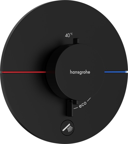 Baterie cada - dus termostatata Hansgrohe ShowerSelect Comfort S cu montaj incastrat  necesita corp ingropat  negru mat