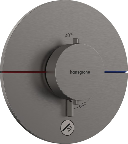 Baterie dus termostatata Hansgrohe ShowerSelect Comfort S cu montaj incastrat  necesita corp ingropat  negru periat