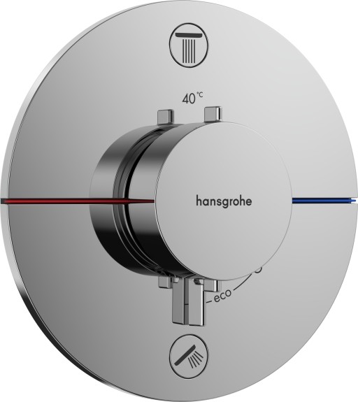 Baterie cada - dus termostatata Hansgrohe ShowerSelect Comfort S cu 2 functii  montaj incastrat  necesita corp ingropat  crom