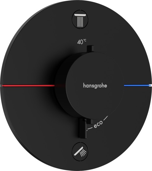 Baterie cada - dus termostatata Hansgrohe ShowerSelect Comfort S cu 2 functii  montaj incastrat  necesita corp ingropat  negru mat