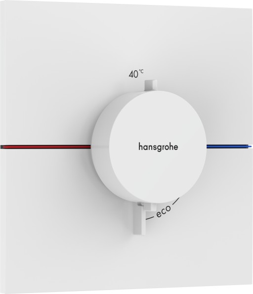 Baterie dus termostatata Hansgrohe ShowerSelect Comfort E cu montaj incastrat  necesita corp ingropat  alb mat
