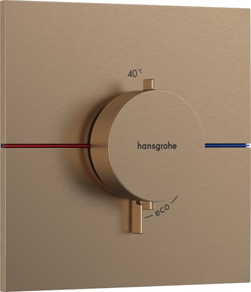 Baterie dus termostatata Hansgrohe ShowerSelect Comfort E cu montaj incastrat  necesita corp ingropat  bronz periat