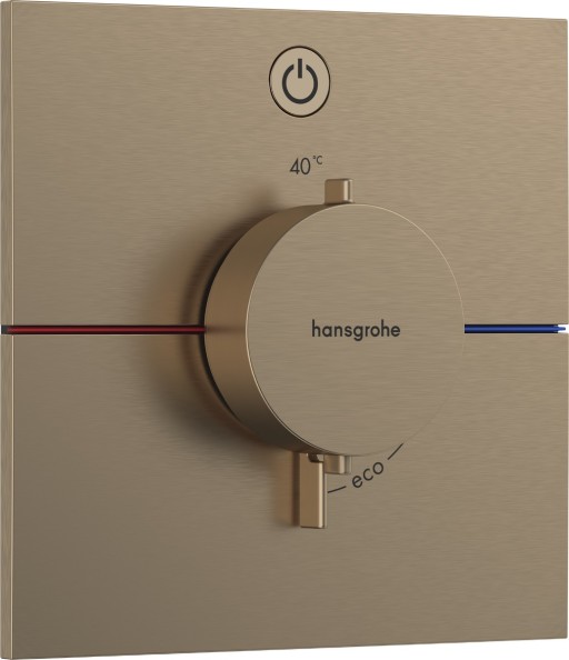Baterie dus termostatata Hansgrohe ShowerSelect Comfort E On/Off cu montaj incastrat  necesita corp ingropat  bronz periat