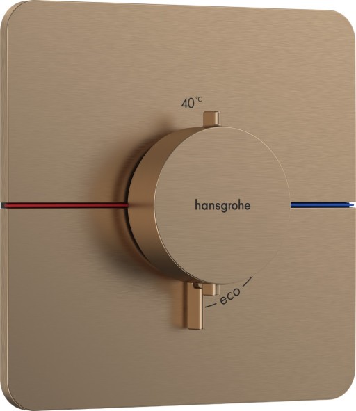 Baterie dus termostatata Hansgrohe ShowerSelect Comfort Q cu montaj incastrat  necesita corp ingropat  bronz periat