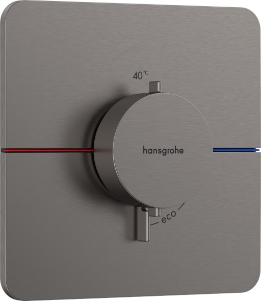 Baterie dus termostatata Hansgrohe ShowerSelect Comfort Q cu montaj incastrat  necesita corp ingropat  negru periat