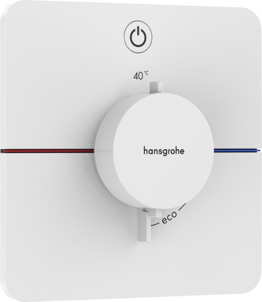 Baterie dus termostatata Hansgrohe ShowerSelect Comfort Q On/Off cu montaj incastrat  necesita corp ingropat  alb mat