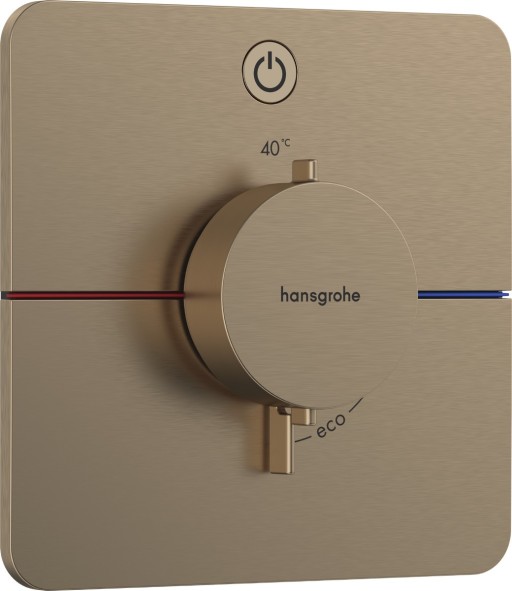 Baterie dus termostatata Hansgrohe ShowerSelect Comfort Q On/Off cu montaj incastrat  necesita corp ingropat  bronz periat