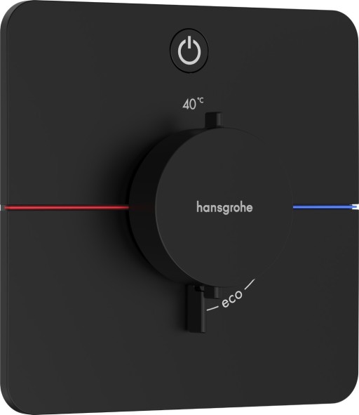 Baterie dus termostatata Hansgrohe ShowerSelect Comfort Q On/Off cu montaj incastrat  necesita corp ingropat  negru mat