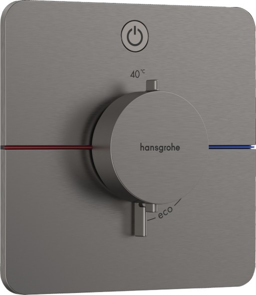Baterie dus termostatata Hansgrohe ShowerSelect Comfort Q On/Off cu montaj incastrat  necesita corp ingropat  negru periat