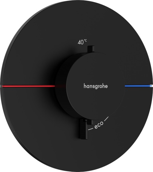 Baterie dus termostatata Hansgrohe ShowerSelect Comfort S cu montaj incastrat  necesita corp ingropat  negru mat