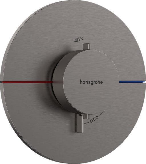 Baterie dus termostatata Hansgrohe ShowerSelect Comfort S cu montaj incastrat  necesita corp ingropat  negru periat