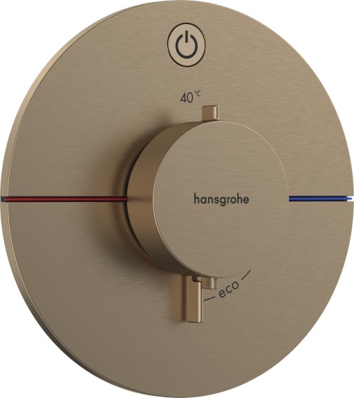 Baterie dus termostatata Hansgrohe ShowerSelect Comfort S On/Off cu montaj incastrat  necesita corp ingropat  bronz periat