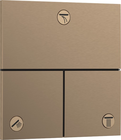 Divertor Hansgrohe ShowerSelect Comfort E cu 3 functii cu montaj incastrat  necesita corp ingropat  bronz periat