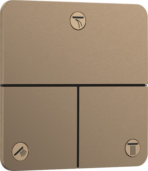 Divertor Hansgrohe ShowerSelect Comfort Q cu 3 functii cu montaj incastrat  necesita corp ingropat  bronz periat
