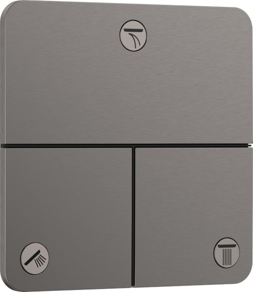 Divertor Hansgrohe ShowerSelect Comfort Q cu 3 functii cu montaj incastrat  necesita corp ingropat  negru periat