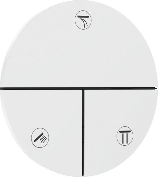 Divertor Hansgrohe ShowerSelect Comfort S cu 3 functii cu montaj incastrat  necesita corp ingropat  alb mat
