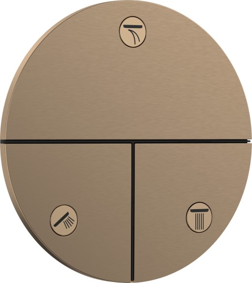 Divertor Hansgrohe ShowerSelect Comfort S cu 3 functii cu montaj incastrat  necesita corp ingropat  bronz periat