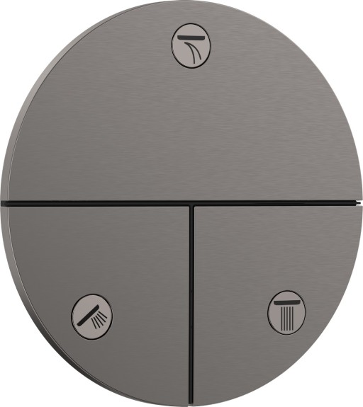 Divertor Hansgrohe ShowerSelect Comfort S cu 3 functii cu montaj incastrat  necesita corp ingropat  negru periat