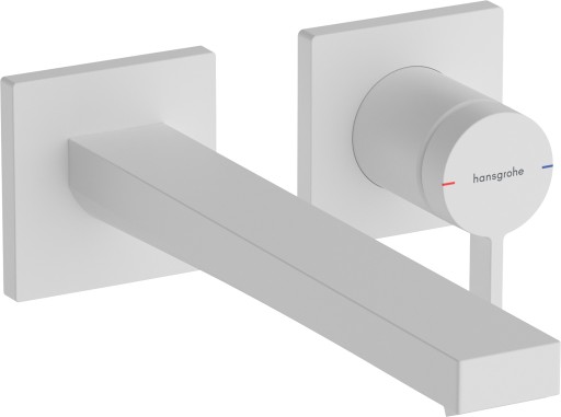 Baterie lavoar Hansgrohe Tecturis E din 2 elemente  de perete  pipa 22.5cm  alb mat
