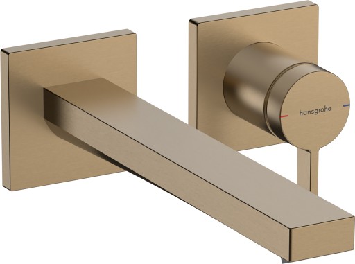 Baterie lavoar Hansgrohe Tecturis E din 2 elemente  de perete  pipa 22.5cm  bronz periat