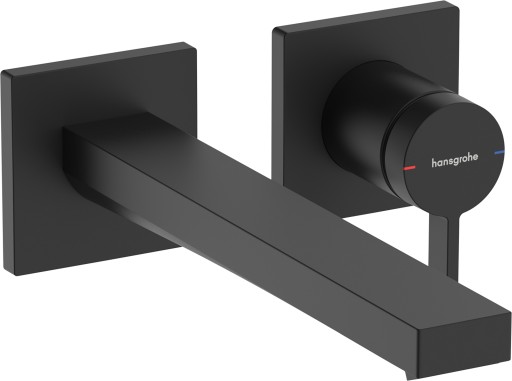 Baterie lavoar Hansgrohe Tecturis E din 2 elemente  de perete  pipa 22.5cm  negru mat