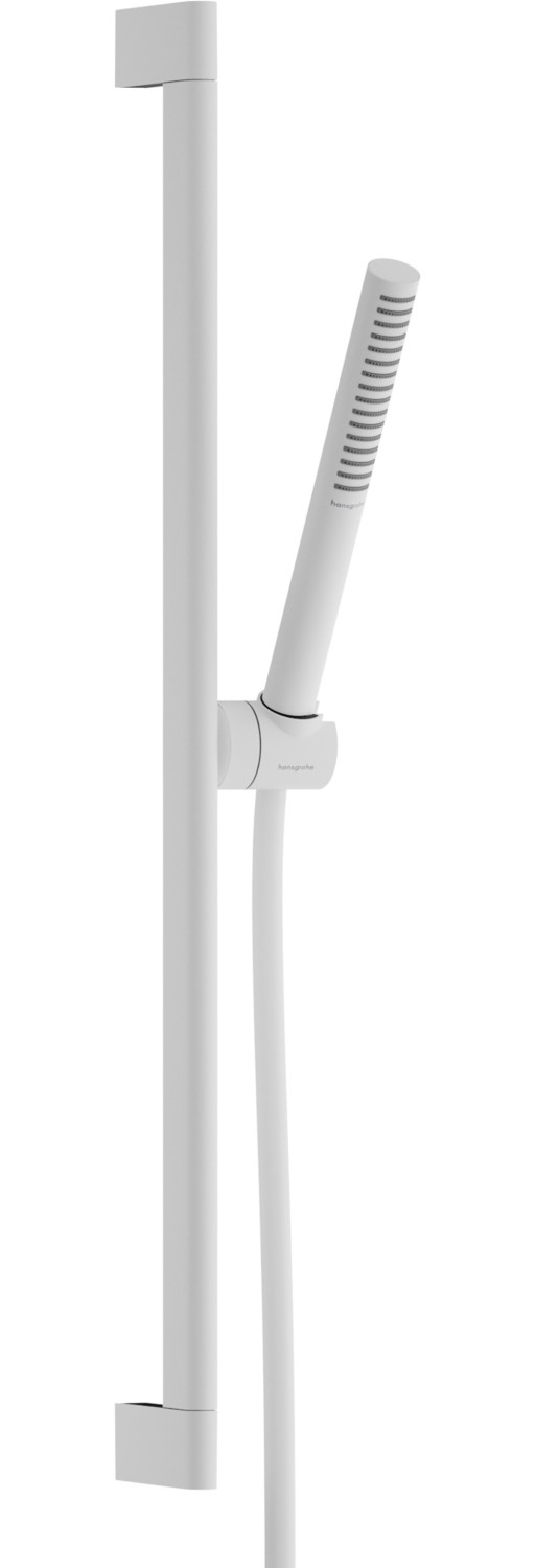 Set de dus Hansgrohe Pulsify S EcoSmart+ cu para stick 1 jet si bara de 65cm  alb mat