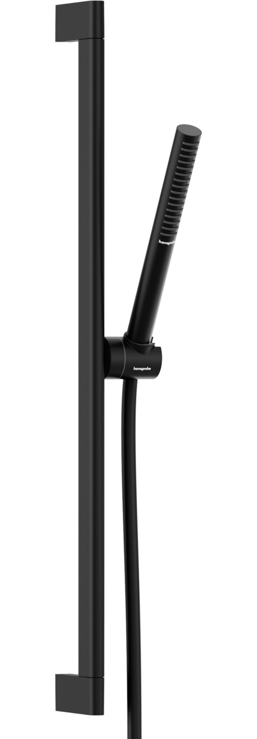 Set de dus Hansgrohe Pulsify S EcoSmart+ cu para stick 1 jet si bara de 65cm  negru mat