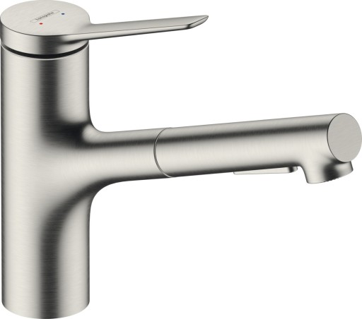 Baterie bucatarie Hansgrohe Zesis M33 cu pipa extractibila  ComfortZone 150  sBox  inox